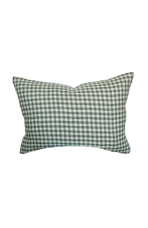 Linen & James Quincy | Sage Green Linen Gingham Pillow Cover