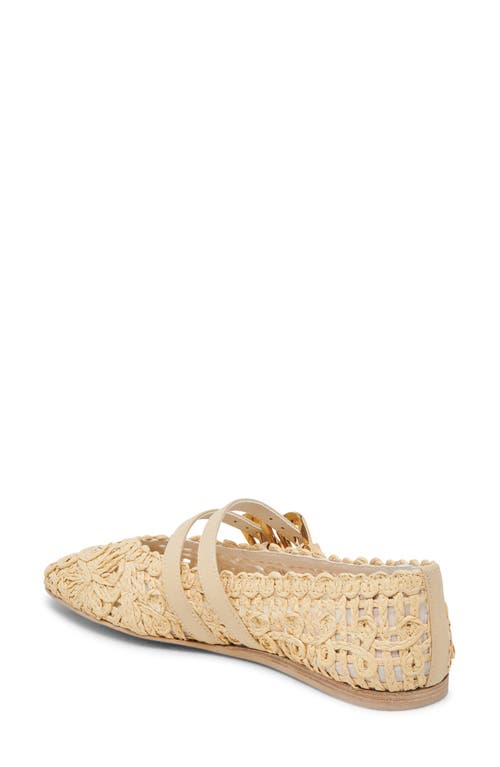 Dolce Vita Women's Baylee Sunflower Wide Width Woven Double Buckle Mary Jane Flats In Light Natural Macrame