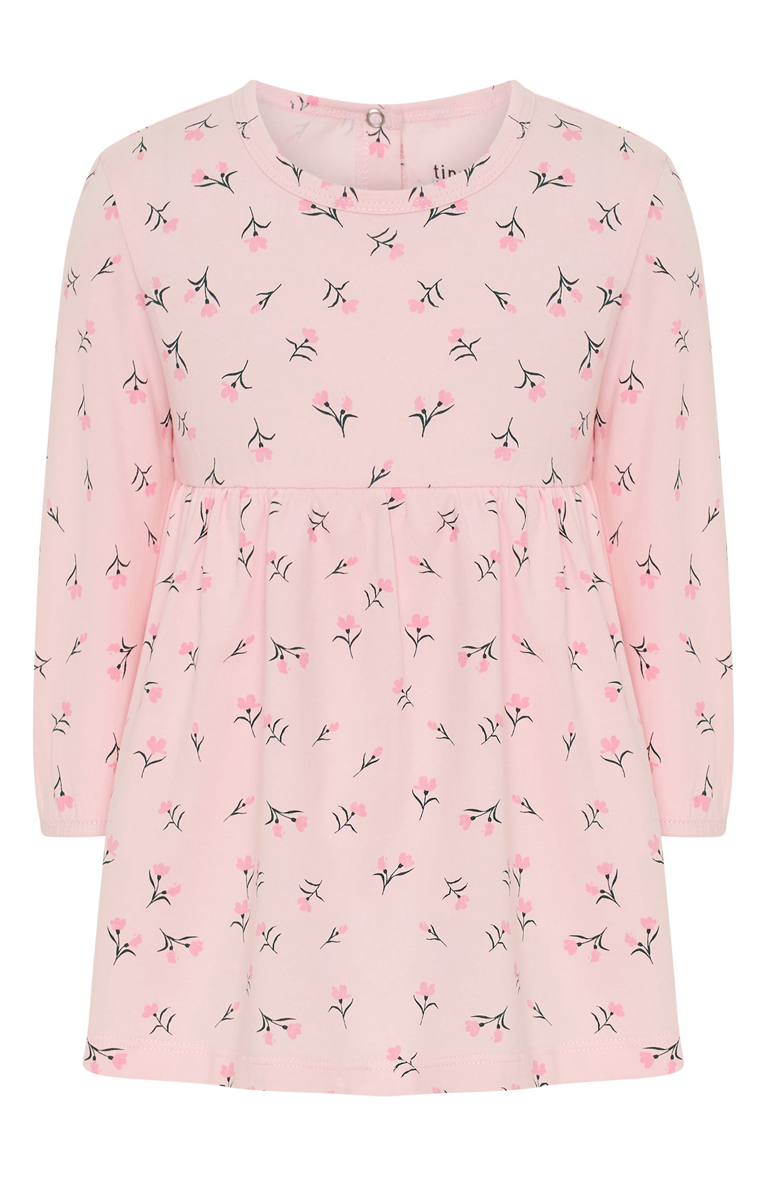TINY by TINY TRIBE Sweet Flowers Long Sleeve Stretch Cotton Dress