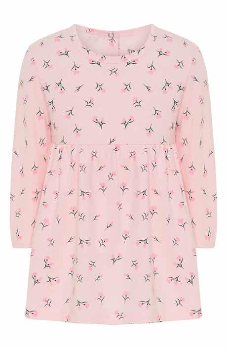TINY by TINY TRIBE Sweet Flowers Long Sleeve Stretch Cotton Dress