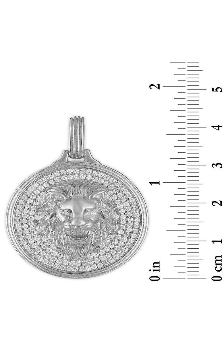 Esquire Men's Cubic Zirconia Lion Head Pendant, Alternate, color, Silver