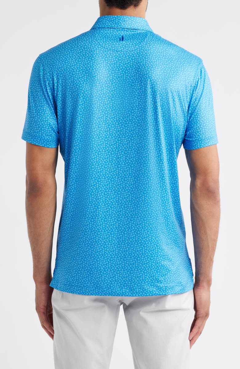 johnnie-O Plumeria Floral Featherweight Performance Polo, Alternate, color, Palisades Blue