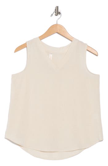 Renee C Linen V-neck Sleeveless Tank Top