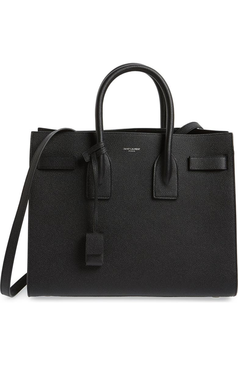 Saint Laurent 'Small Sac de Jour' Leather Tote, Main, color,