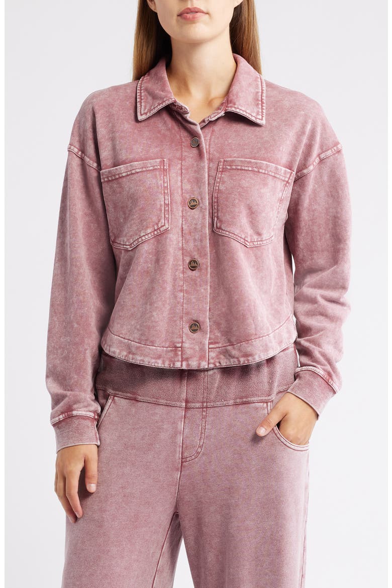 Crop Knit Shacket, Main, color, DUSTY ROSE