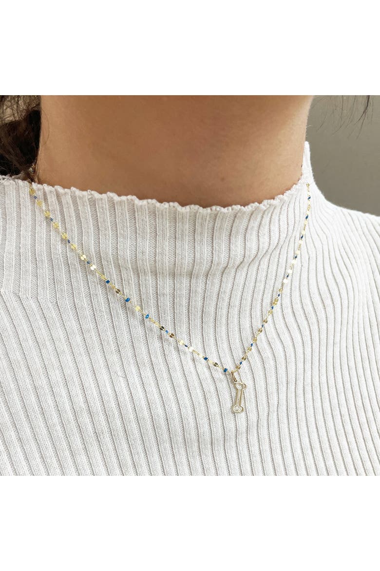 Mini Gold Bone Charm, Alternate, color, Yellow Gold