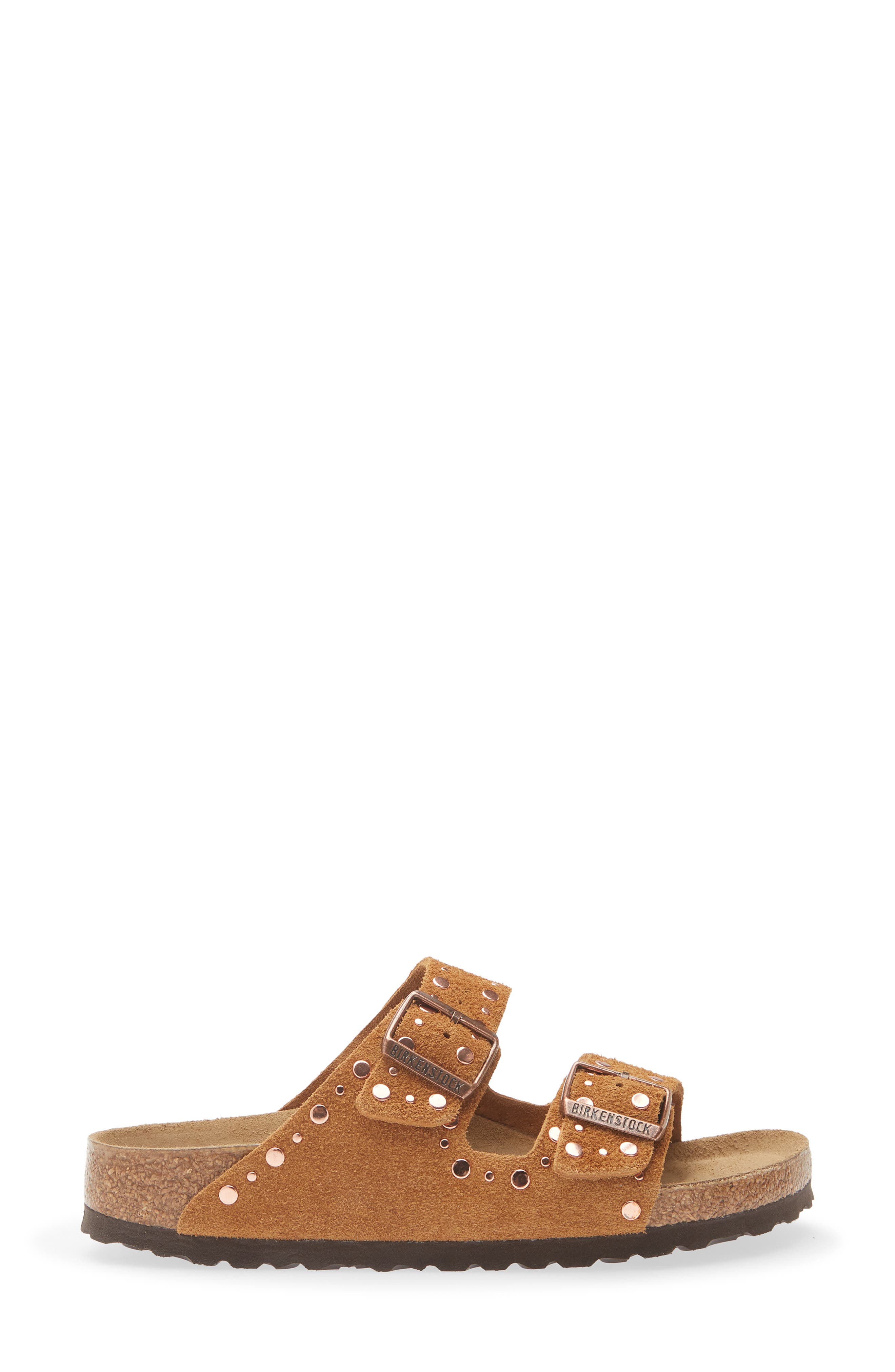 Arizona Rivets Studded Slide Sandal, Alternate, color, MINK SUEDE