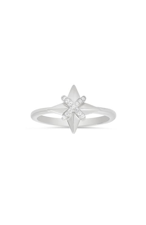 Sterling Silver CZ North Star Ring