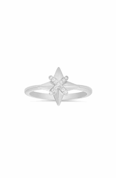 Queen Jewels Sterling Silver CZ North Star Ring