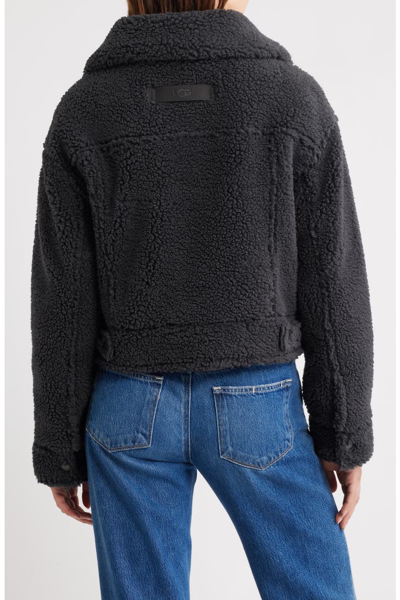 Frankie Faux Shearling Trucker Jacket, Alternate, color, INK