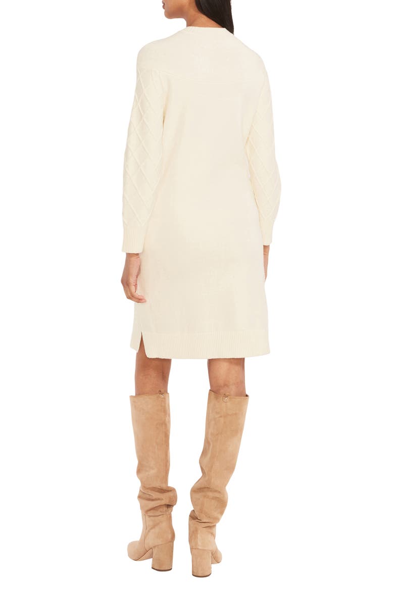 Long Sleeve Cable Knit Sweater Dress, Alternate, color, CREAM
