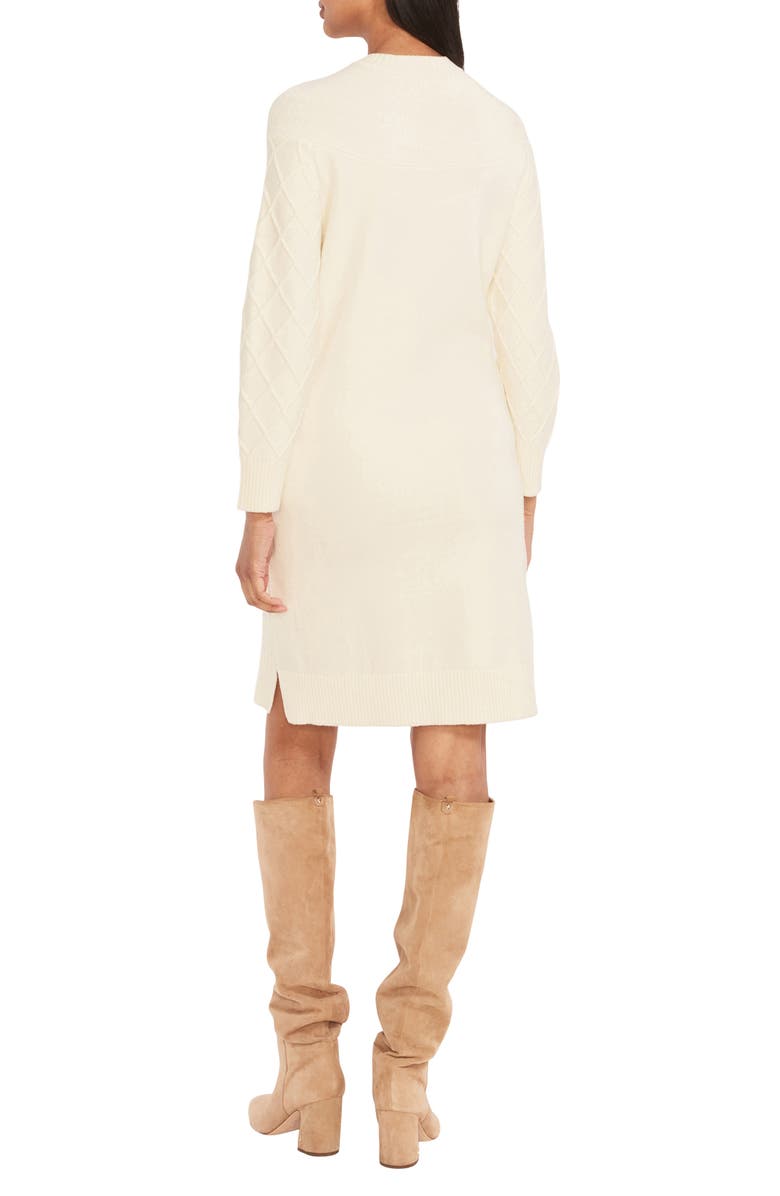 The Good Journey Long Sleeve Cable Knit Sweater Dress, Alternate, color, Cream
