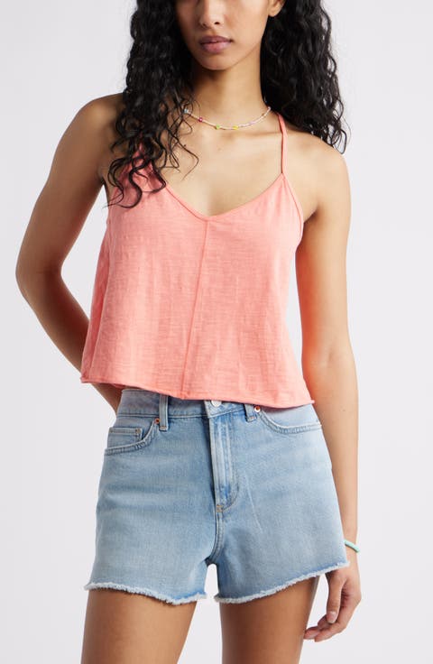 Racerback Crop Cotton Tank Top