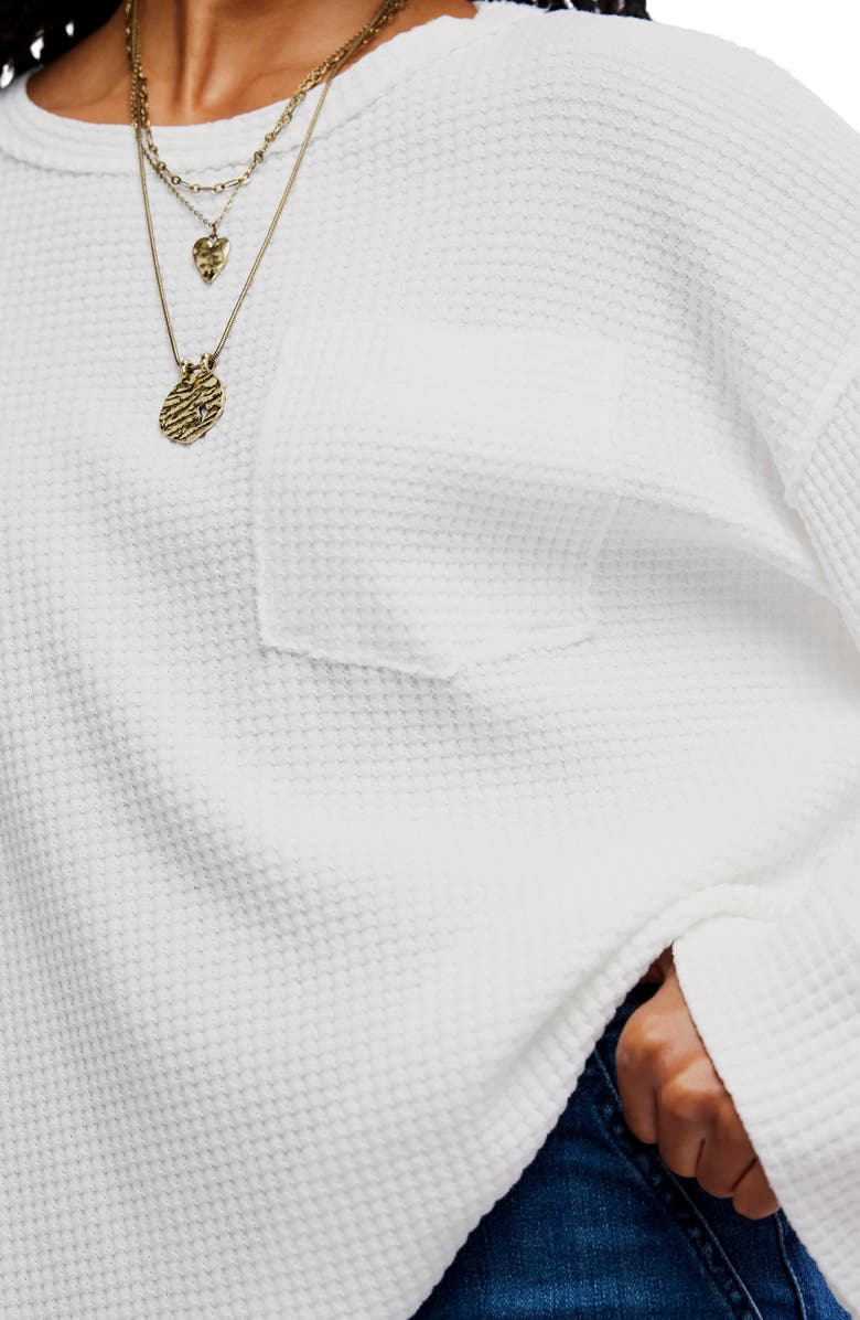 Free People Cotton Thermal Knit Top, Alternate, color, Ivory