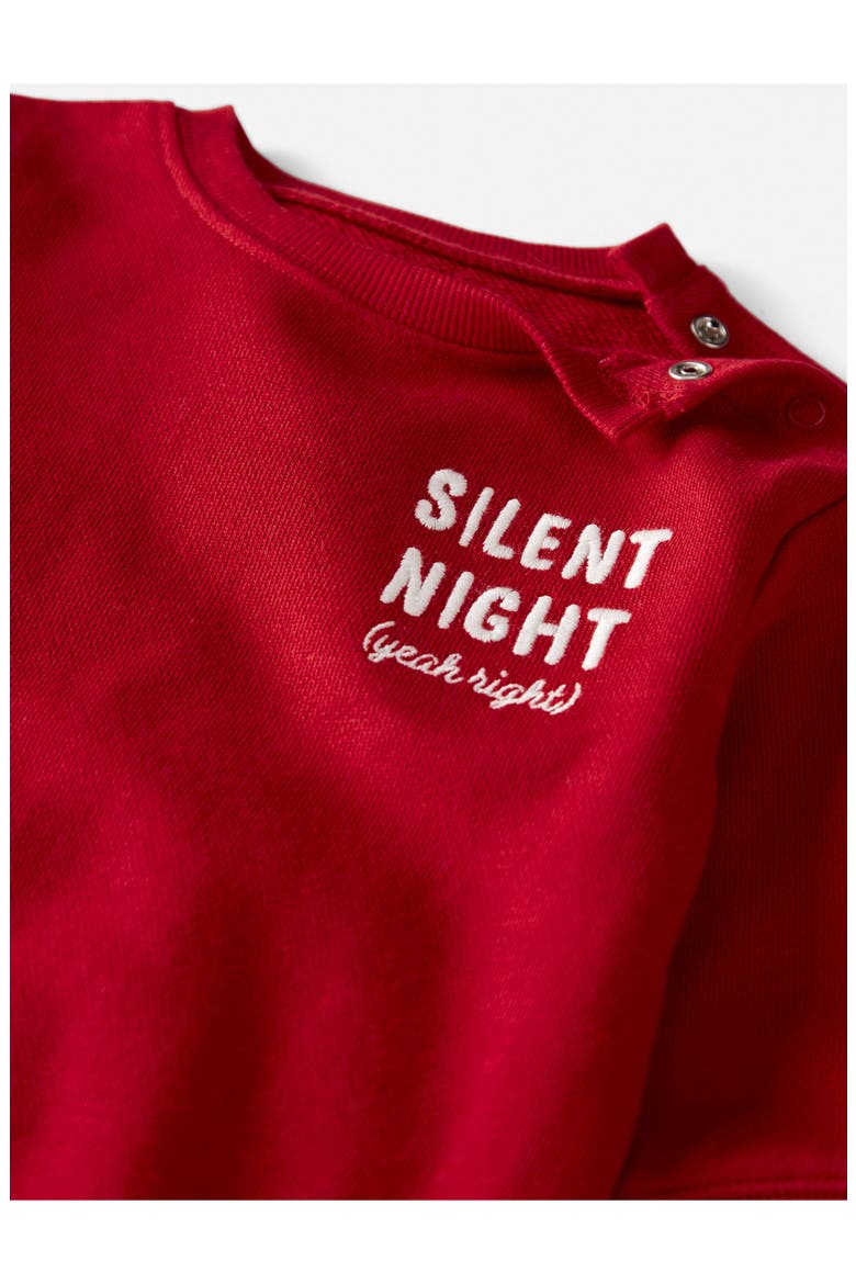 Kids' Silent Night Organic Cotton Bubble Romper, Alternate, color, RED