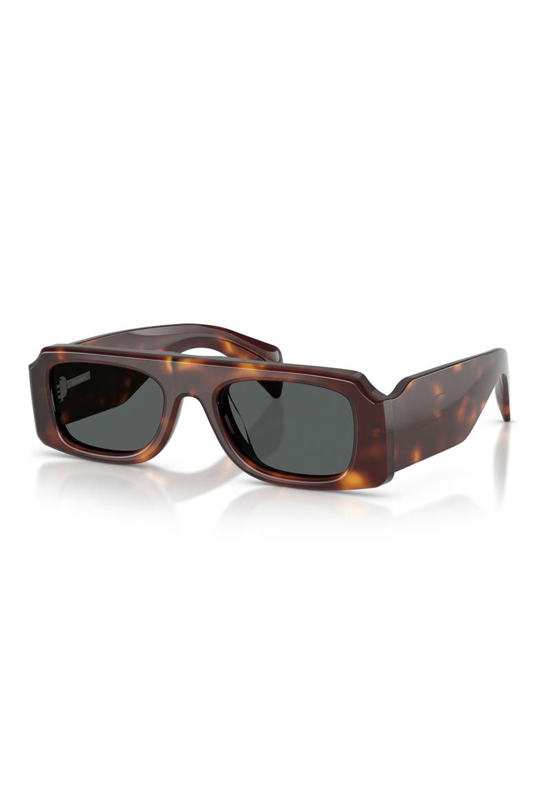 52mm Jil Sander Edition 4 Irregular Sunglasses, Alternate, color, DARK MAHOGANY / CARBON GREY