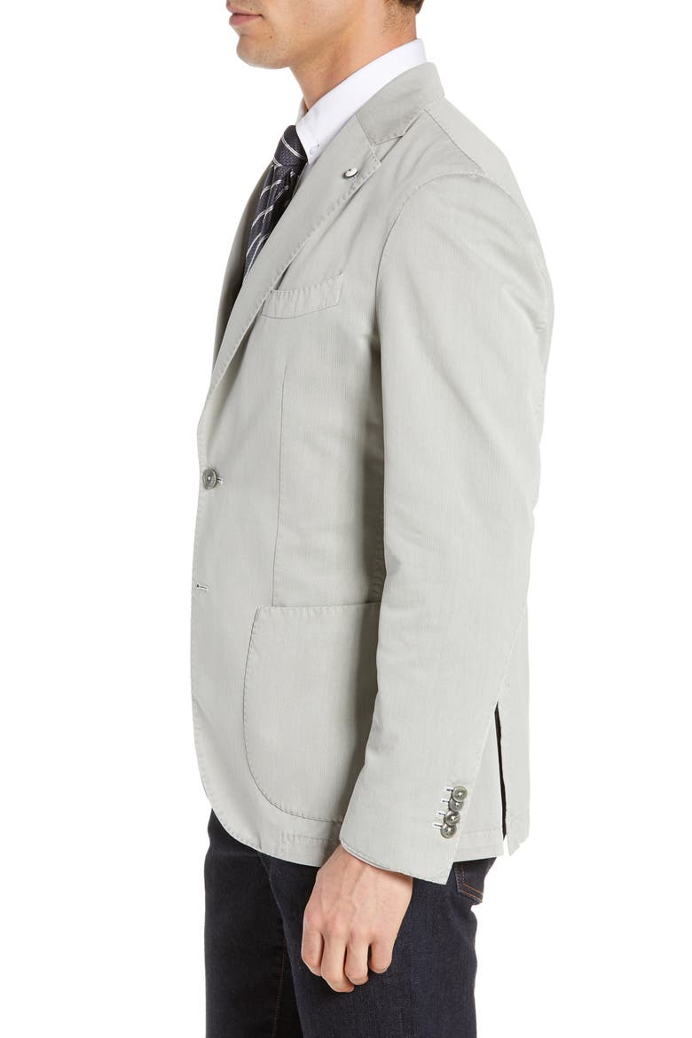 Trim Fit Herringbone Cotton & Silk Sport Coat, Alternate, color, LIGHT/ PASTEL GREY