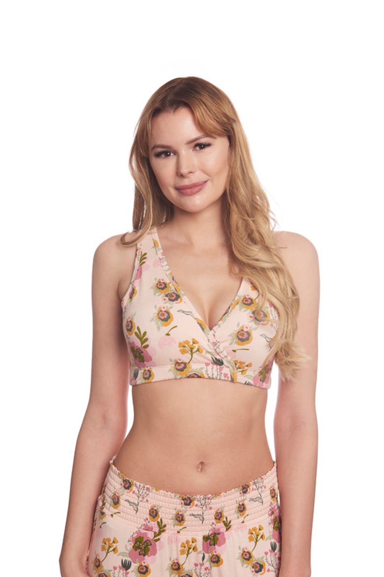 Paisley During & After 3-Piece Maternity/Nursing Sleep Bras, Alternate, color, Camellia