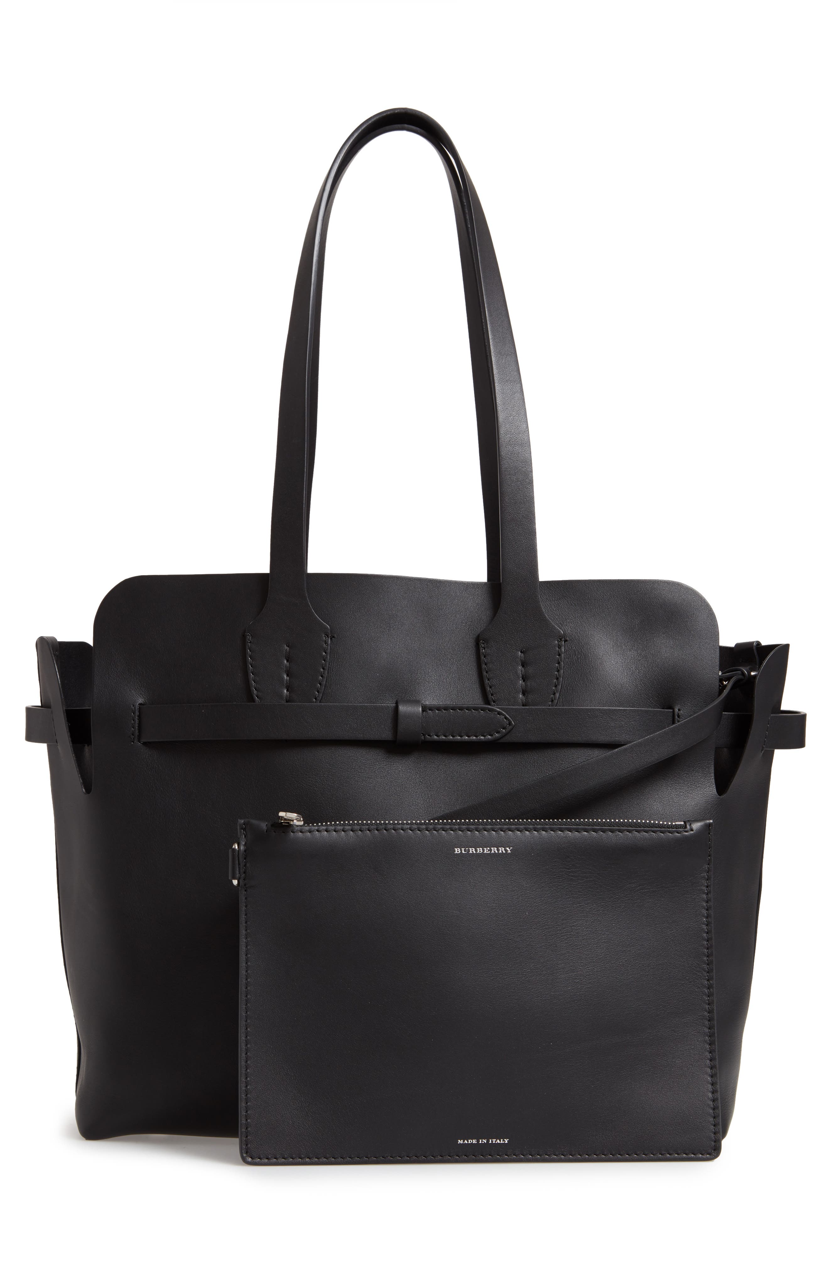 Burberry Medium Belt Bag Leather Tote, Alternate, color, 