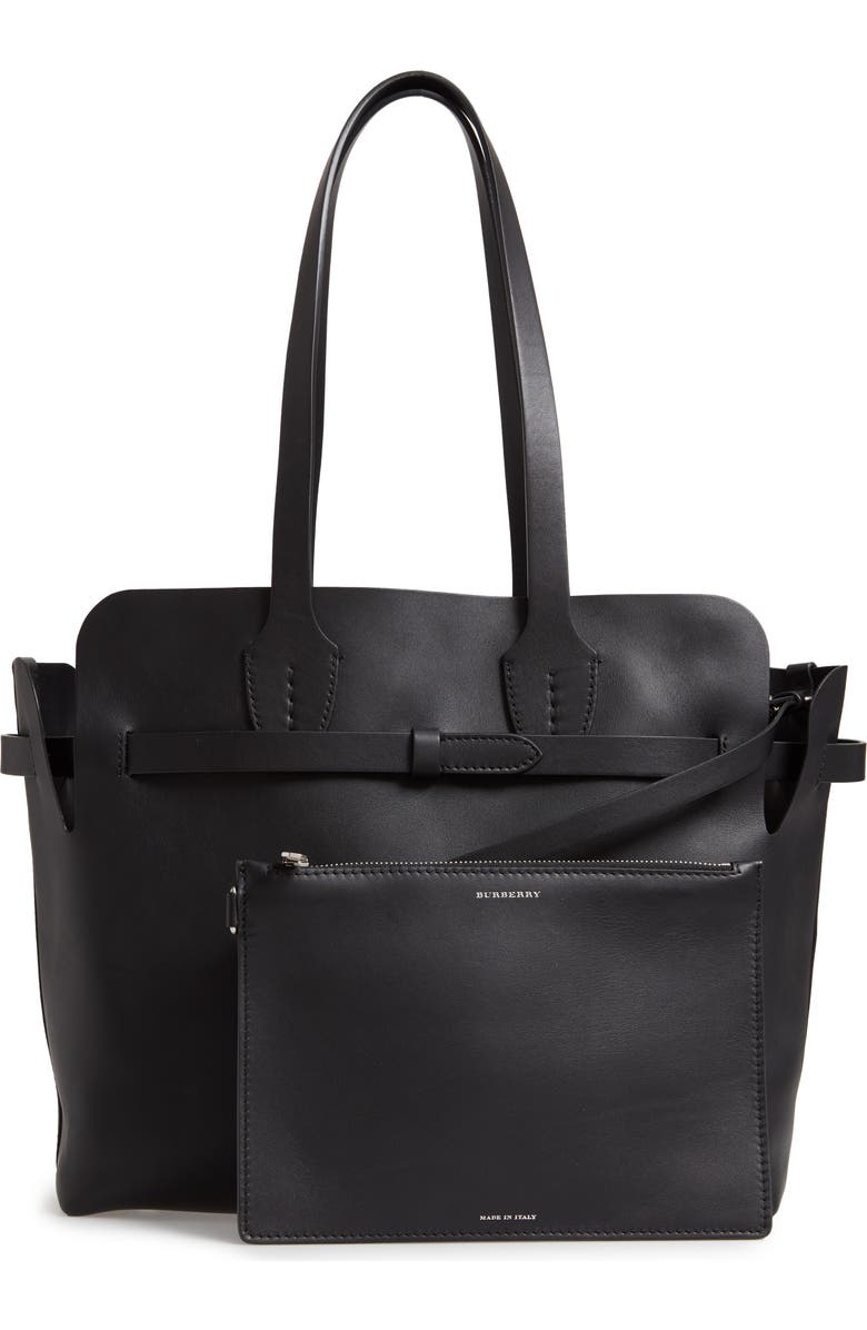 Burberry Medium Belt Bag Leather Tote, Alternate, color,