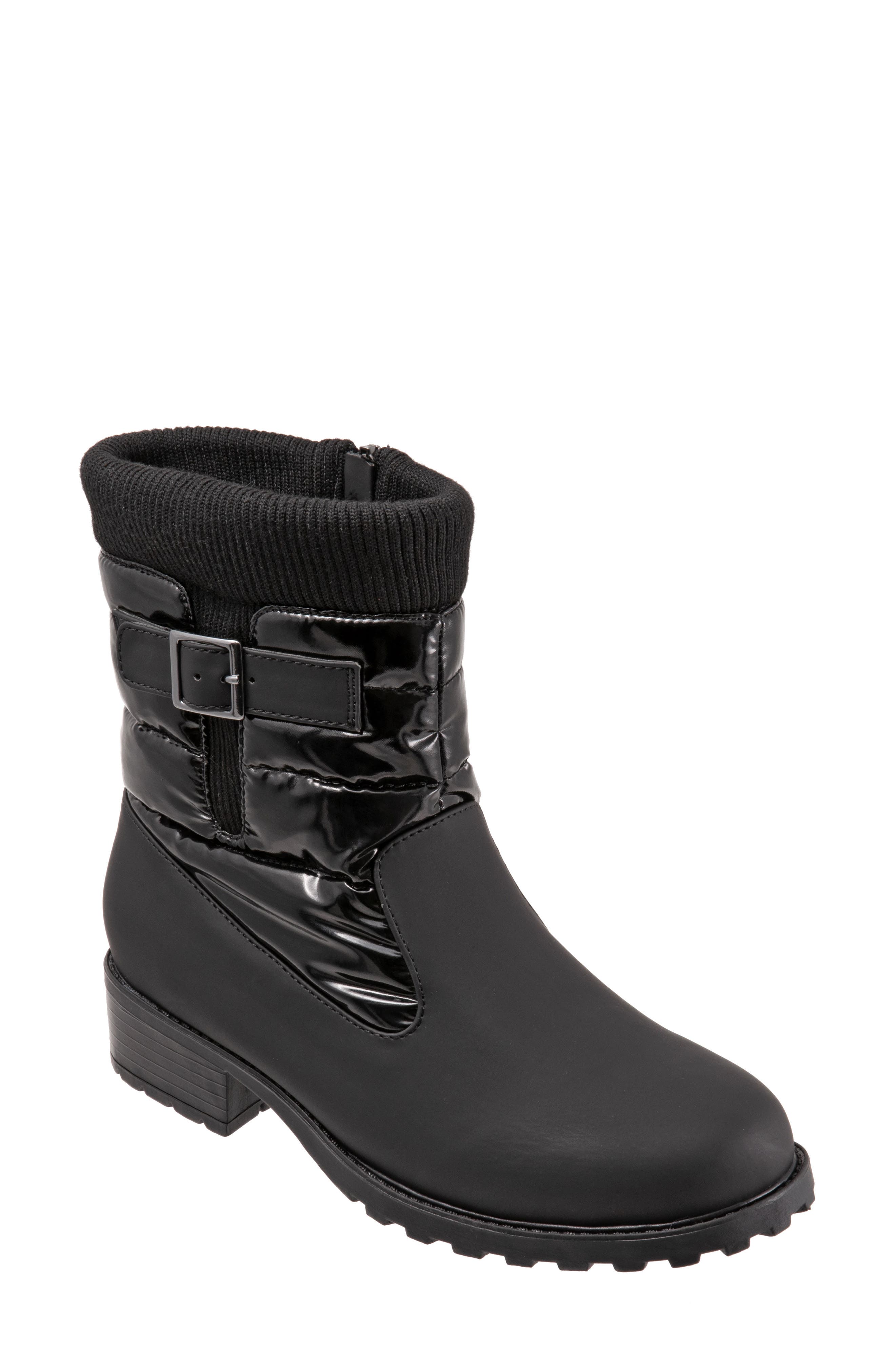 Berry Weatherproof Mid Boot, Main, color, BLACK RUBBER/ POLYESTER