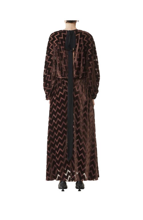 Lanvin Chevron-pattern Maxi Dress In Animal Print