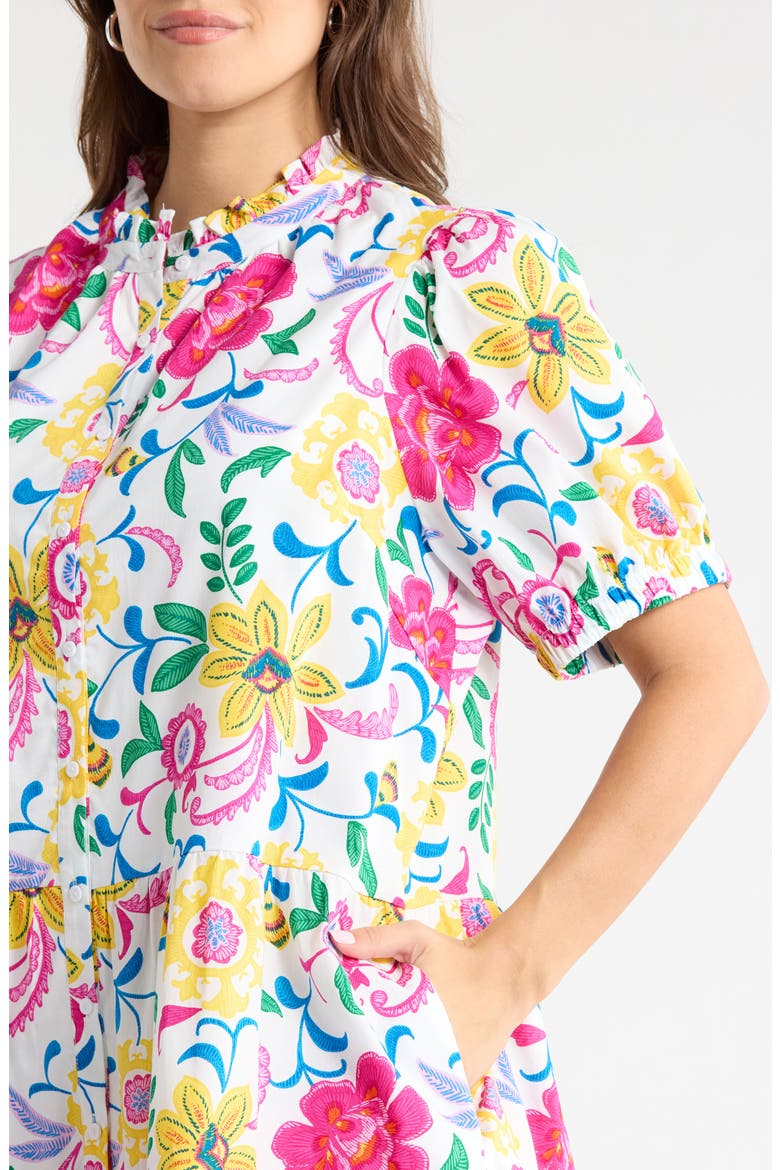 Kress Floral Domis Cotton Shift Minidress, Alternate, color, WHT-MUL