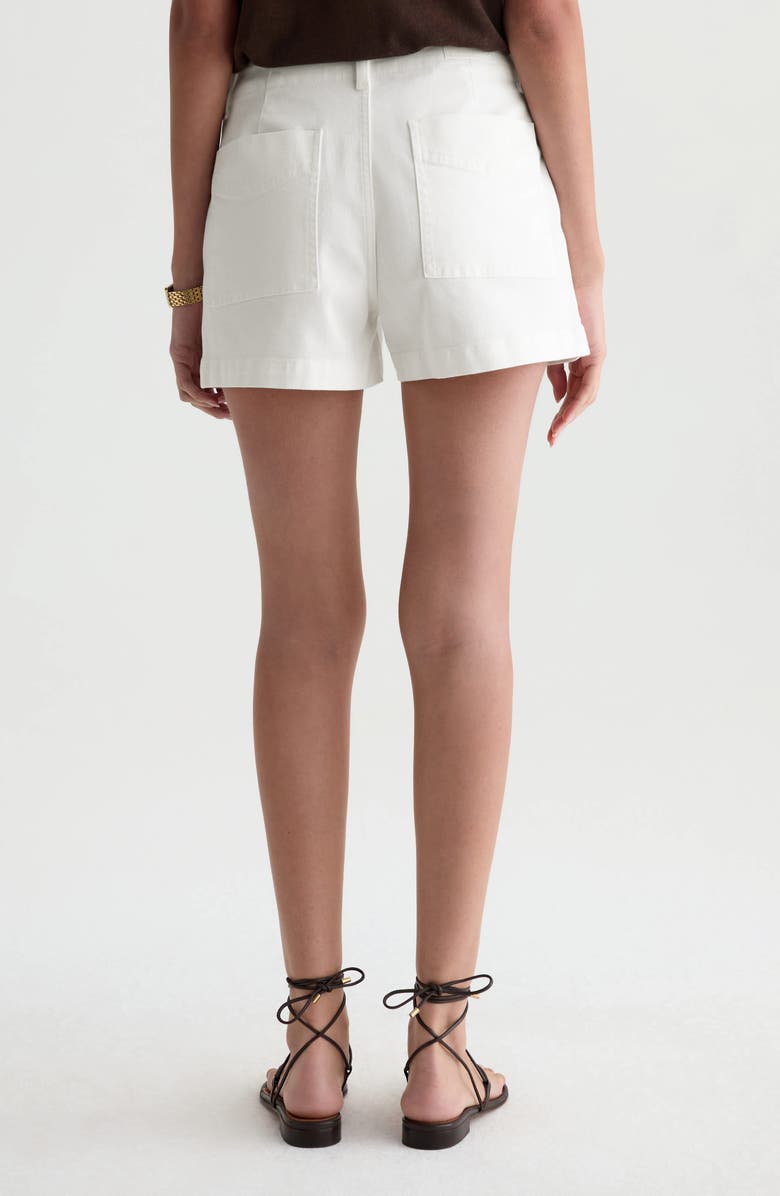 AG Analeigh High Waist Workwear Twill Shorts, Alternate, color, Powder