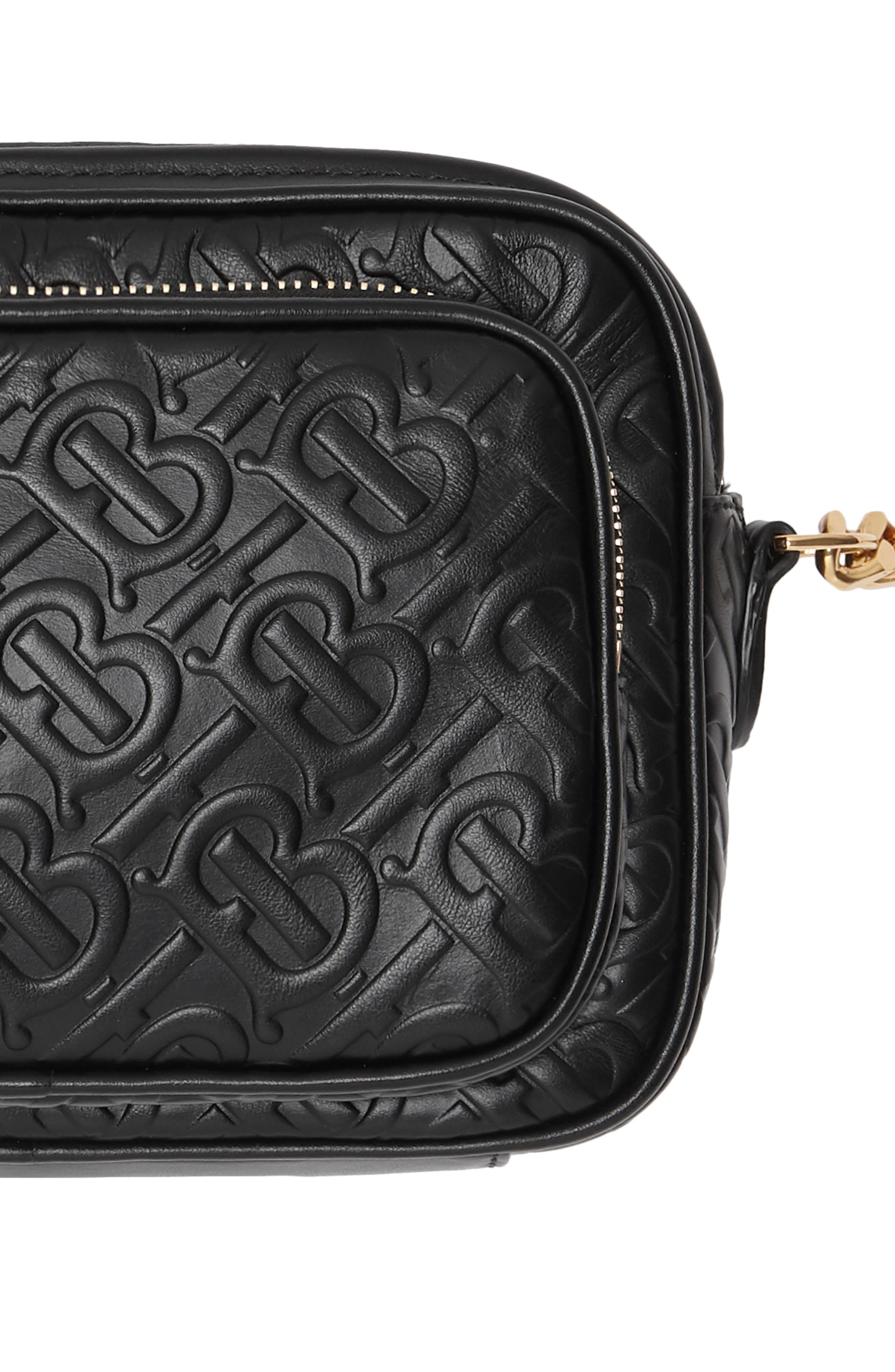 Burberry Small Monogram Leather Camera Bag, Alternate, color, 