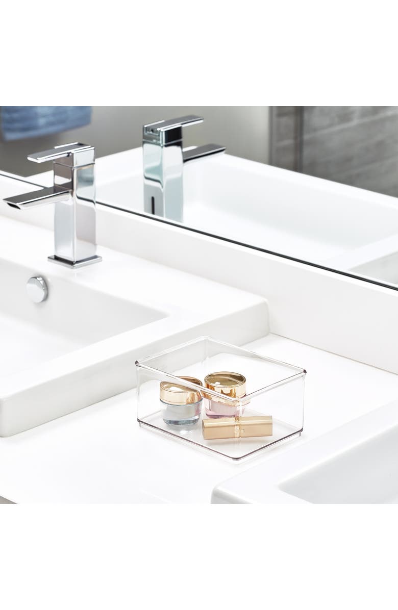 iDesign Medium Shallow Organizer Bin - Set of 4, Alternate, color, Clear