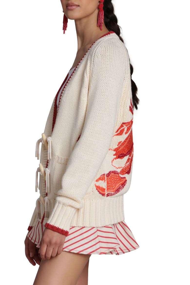 Intarsia Lobster Cardigan, Alternate, color, IVORY MULTI
