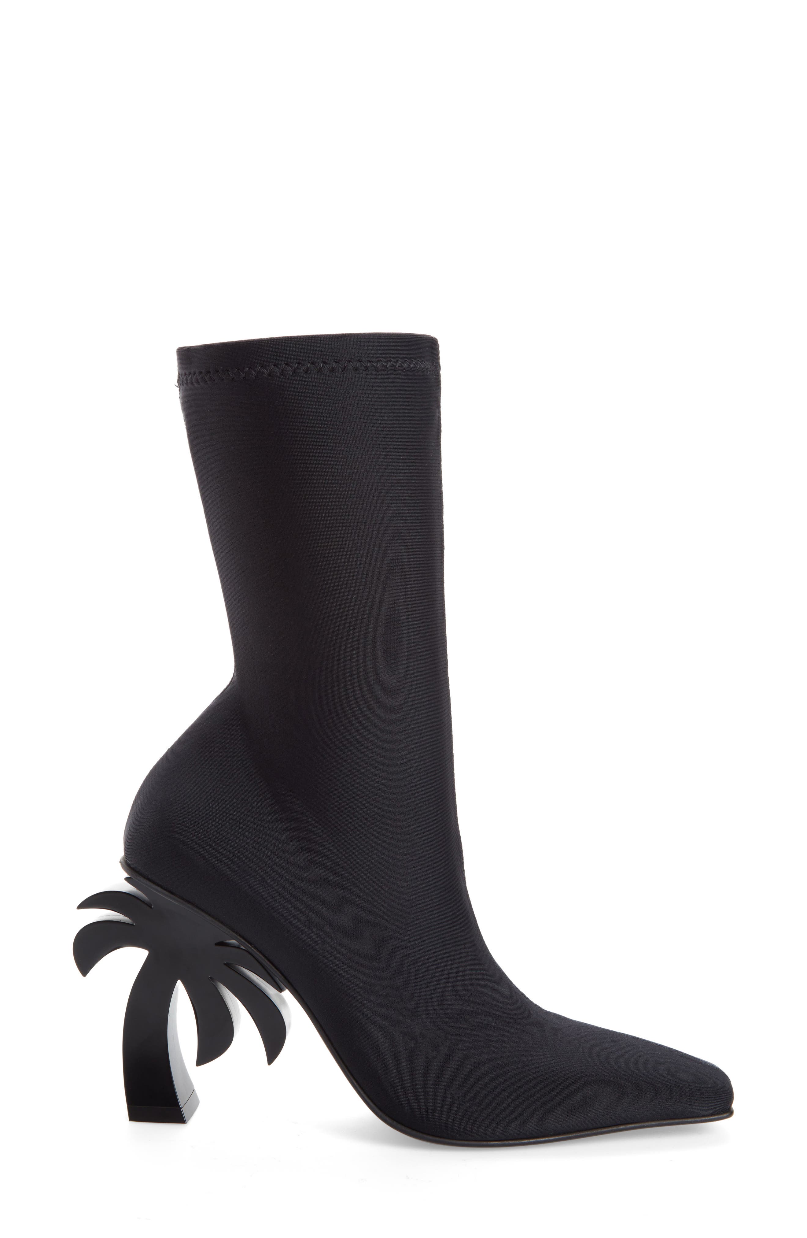 Palm Angels Palm Heel Scuba Knit Boot, Alternate, color, 