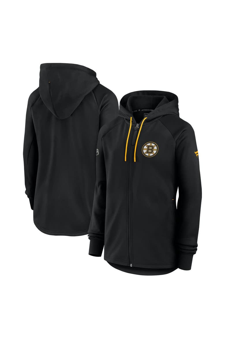 Women's Fanatics  Black Boston Bruins Authentic Pro Rink Fleece Full-Zip Jacket, Main, color, Black
