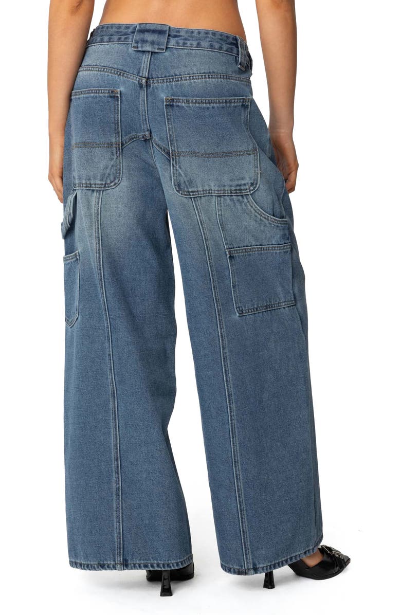 EDIKTED Tal Baggy Low Rise Carpenter Jeans, Alternate, color, Blue-Washed