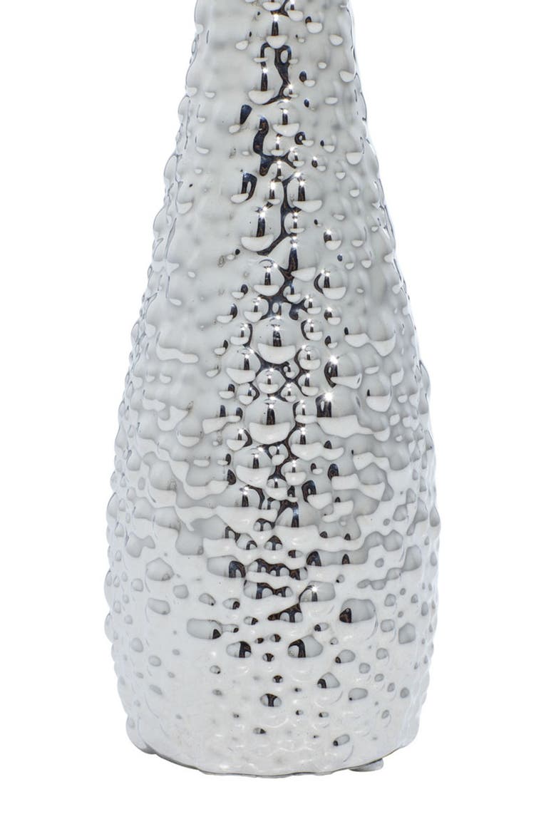 Silvertone Ceramic Glam Vase with Varying Patterns - Set of 3, Alternate, color, SILVER
