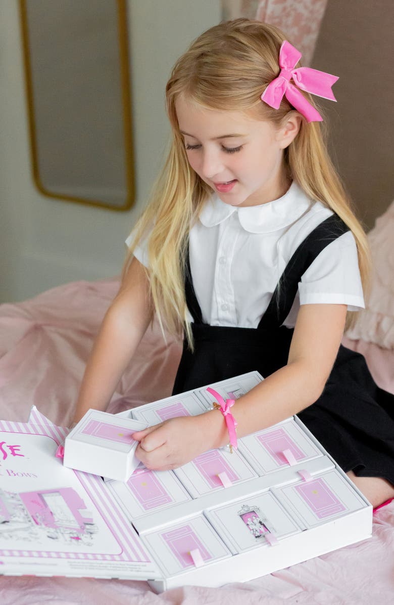 Bits & Bows Eloise Velvet Hair Bow Barrette Set, Alternate, color, Pink And Hot Pink