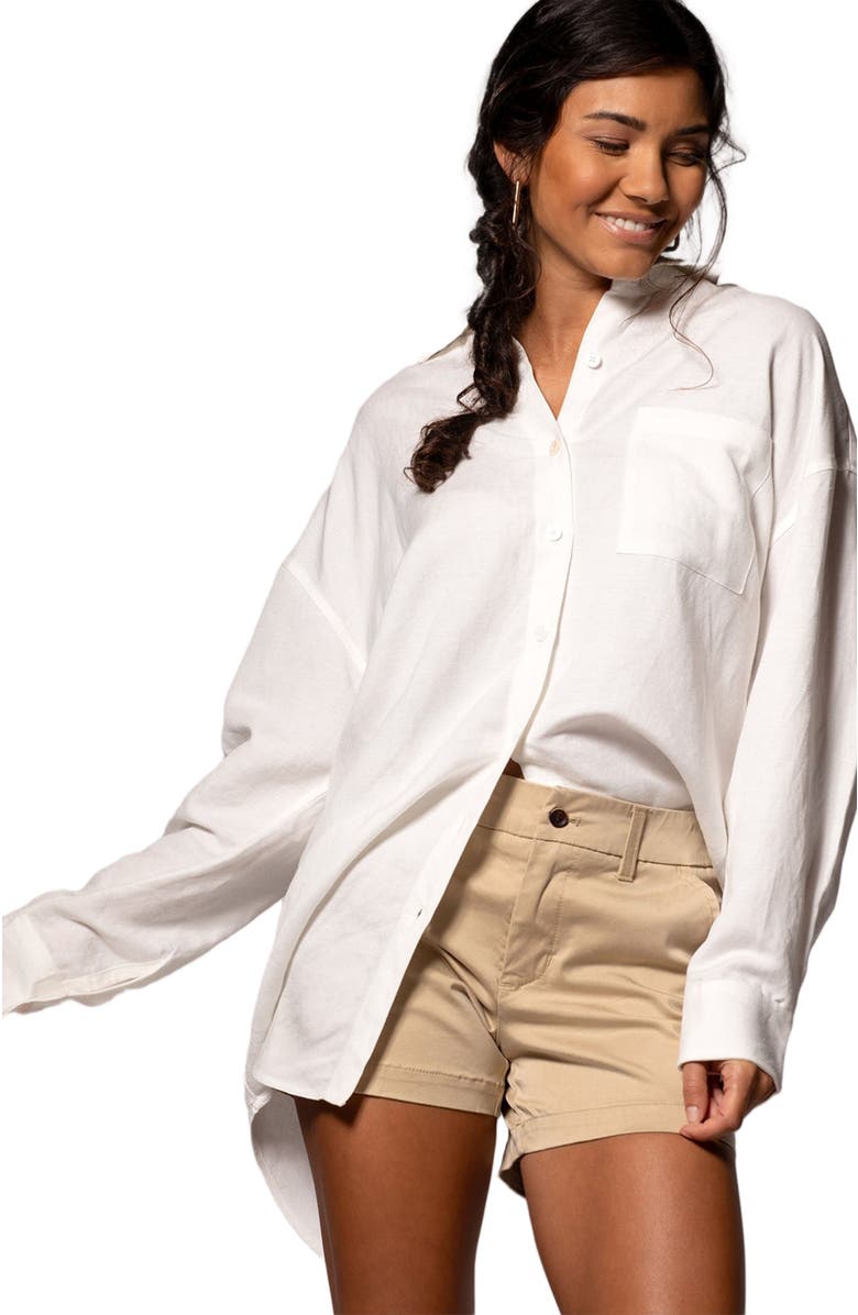 Tori Richard Sunshine Linen Leslie Top, Alternate, color, White