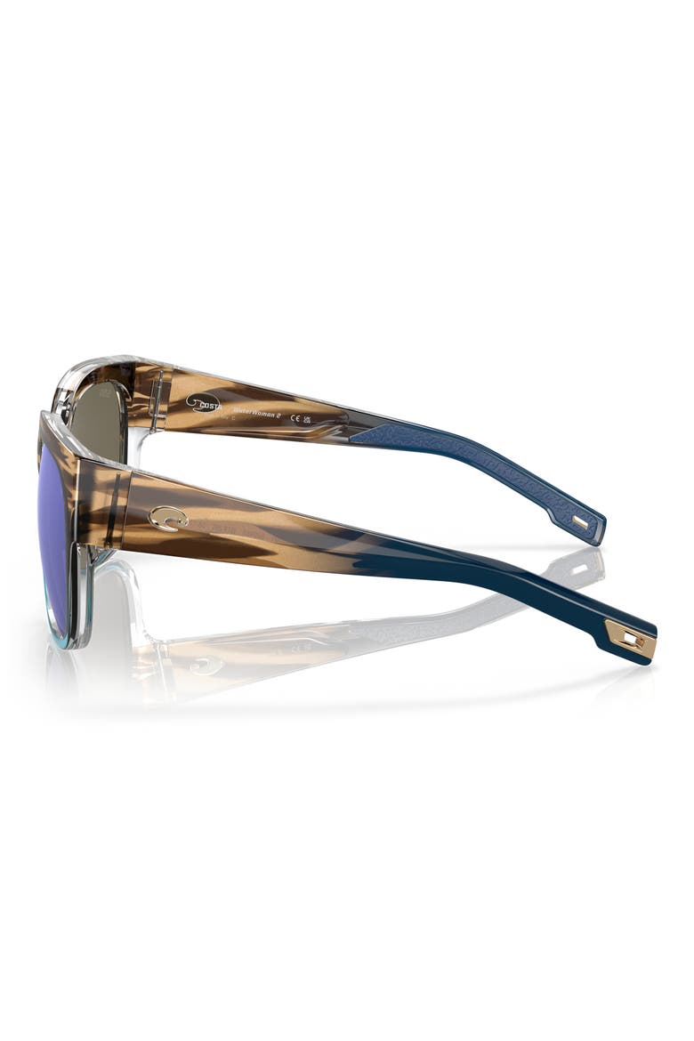 Waterwoman 58mm Mirrored Polarized Pillow Sunglasses, Alternate, color, BLUE GRAD