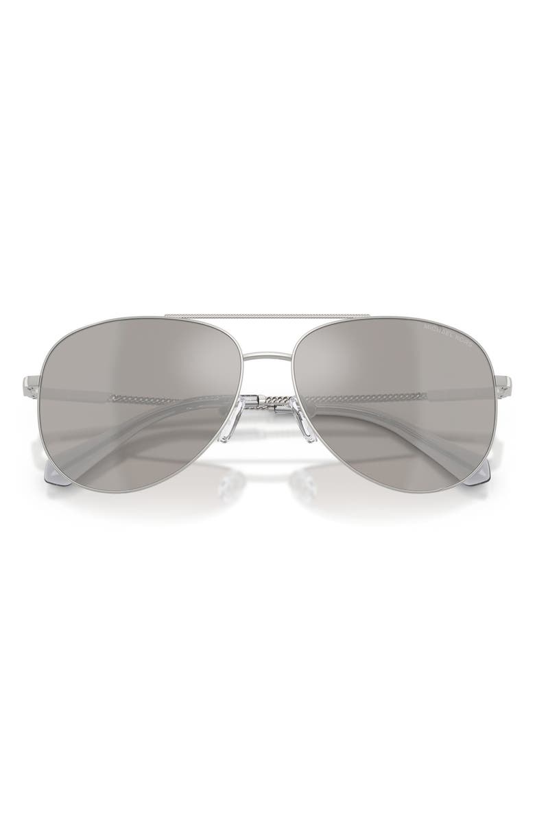 Michael Kors Perledo 58mm Pilot Sunglasses, Alternate, color, Silver / Silver Mirror