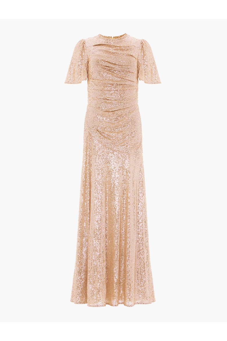 Valentina Round Neck Maxi Dress, Alternate, color, Beige