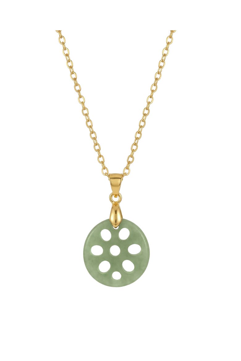 Lotus root Jade pendant necklace, Main, color, Light green