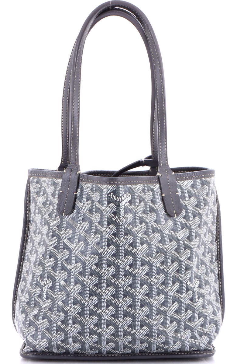 Pre-Owned Goyard Anjou Reversible Tote Coated Canvas Mini, Main, color, Gray