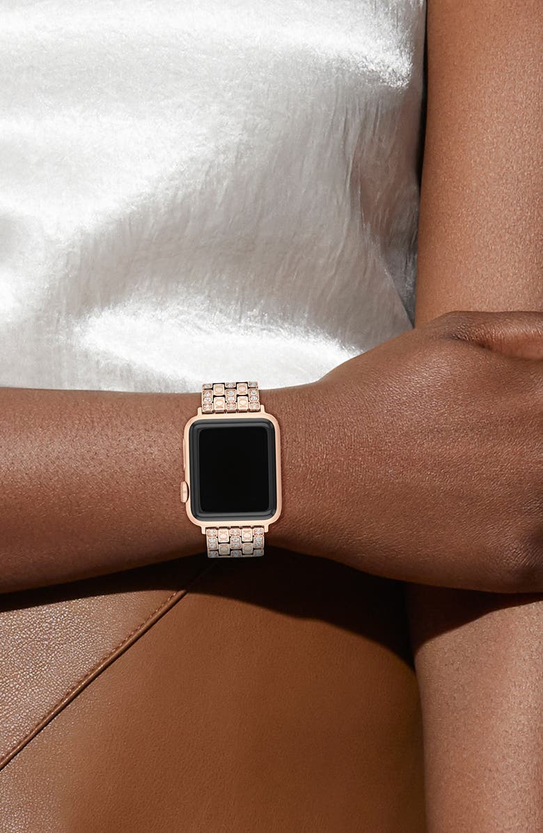 COACH Pavé Crystal Apple Watch<sup>®</sup> Bracelet Watchband, Alternate, color, 