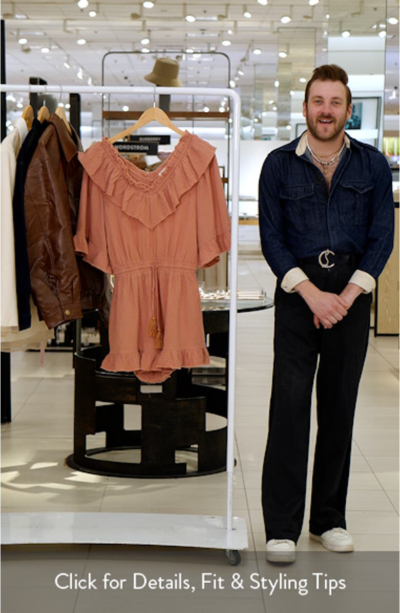 Ruffle Detail Cotton Romper, sales video thumbnail