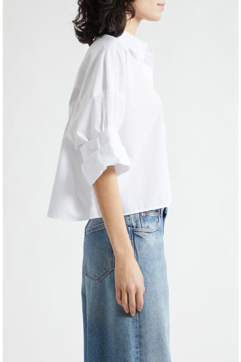 Next Ex Crop Button-Up Shirt, Alternate, color, WHITE
