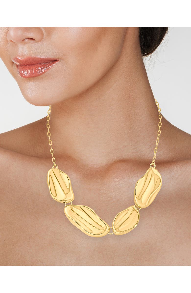 JARDIN Liquid Metal Wave Frontal Necklace, Alternate, color, Gold