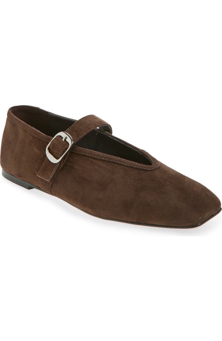 Tony Bianco Bobbi Mary Jane Flat, Main, color, Espresso Suede