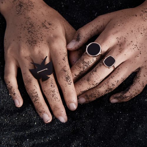 Ginette Ny Disc Ring In Black