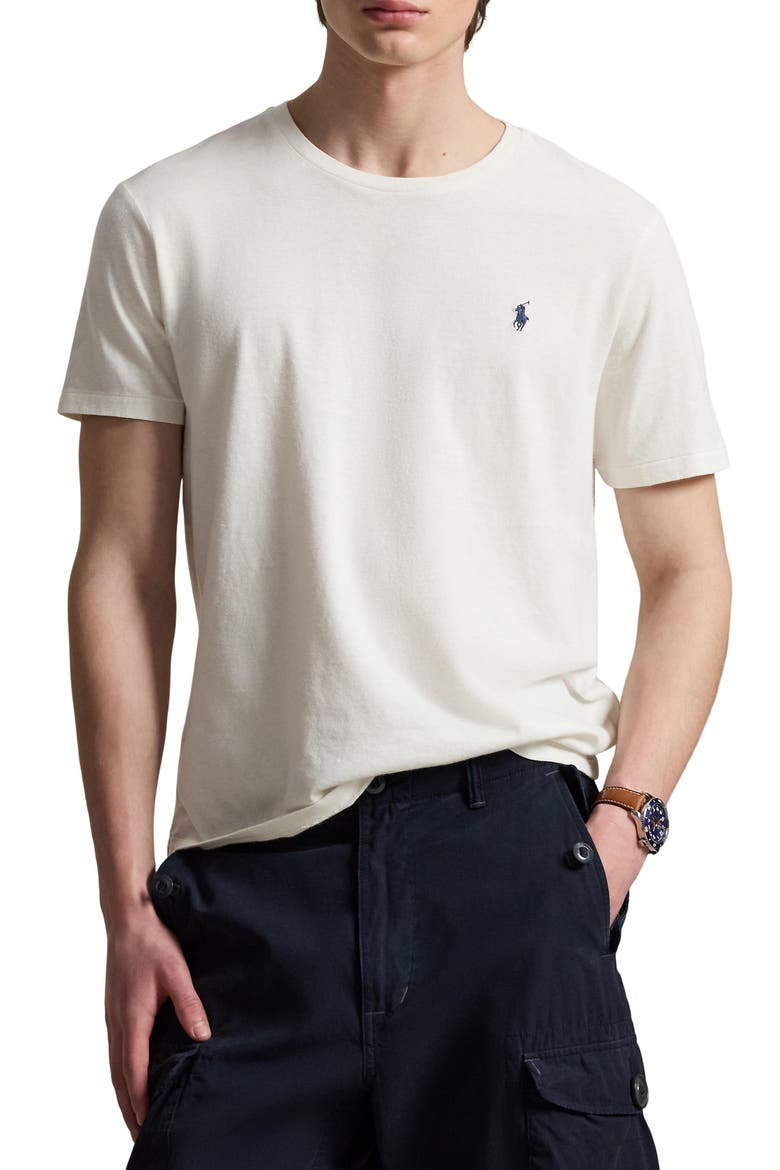 Standard Fit Cotton & Linen T-Shirt, Main, color, NEVIS