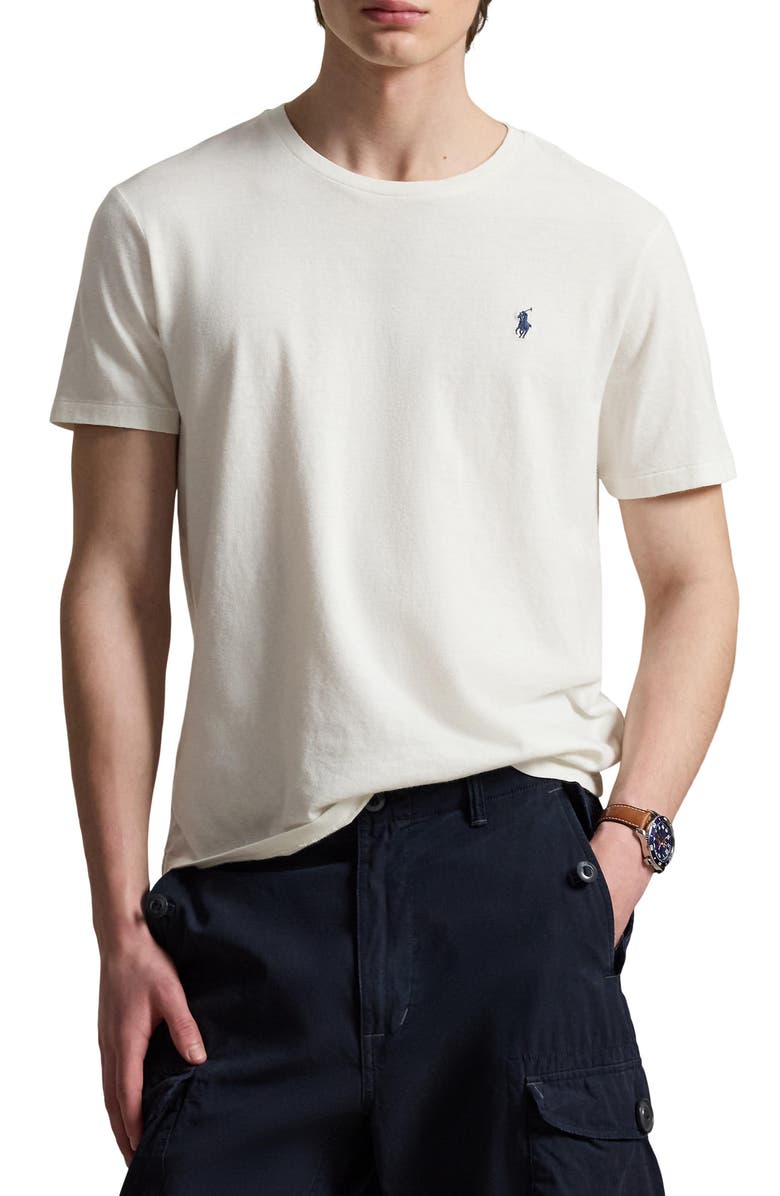 Polo Ralph Lauren Standard Fit Cotton & Linen T-Shirt, Main, color, Nevis